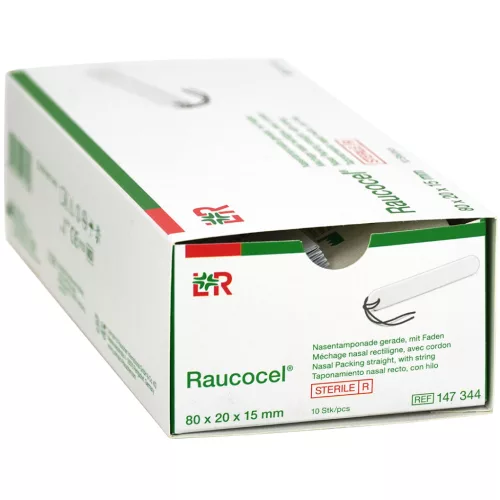 RAUCOCEL egyenes orr tampon csomag steril 80 mm, Nem szellőztetett
