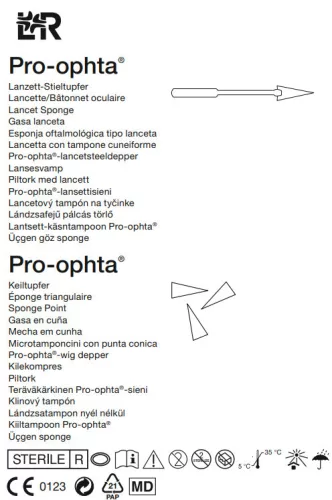 PRO-OPHTA nyeles háromszög törlő, steril