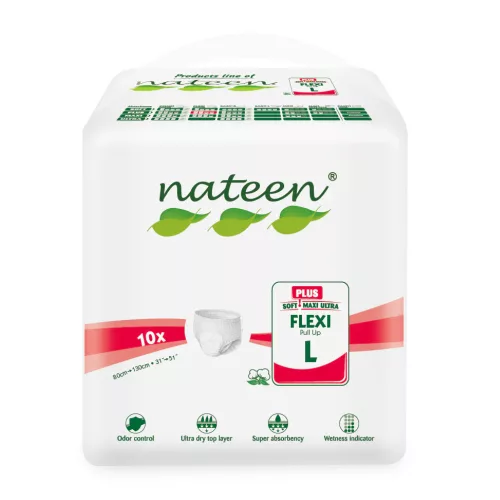 Nateen Flexi Plus L - inkontinencia pelenkanadrág 2300 ml (10db)