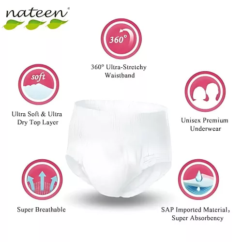 Nateen Flexi Plus M - inkontinencia pelenkanadrág 2300 ml (10db)