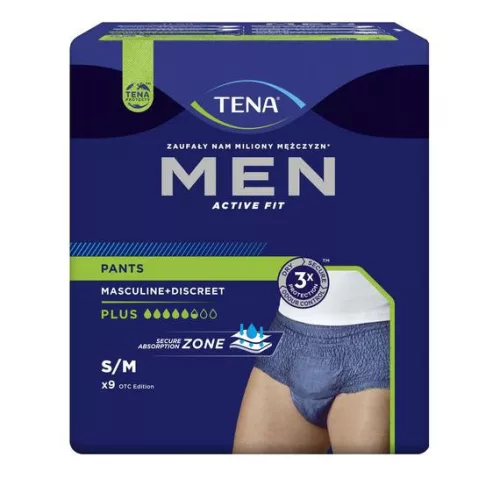 TENA Men Active Fit Pants Plus S/M- férfi inkontinencia alsónemű S/M (9 db)
