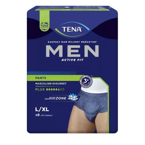 TENA Men Active Fit Pants Plus L/XL - férfi inkontinencia alsónemű (8 db)