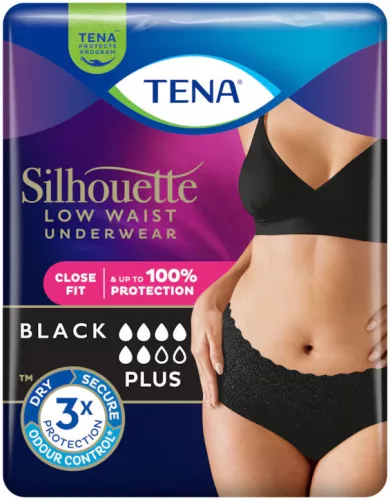 TENA Silhouette Plus L - Fekete inkontinencia fehérnemű (10 db)
