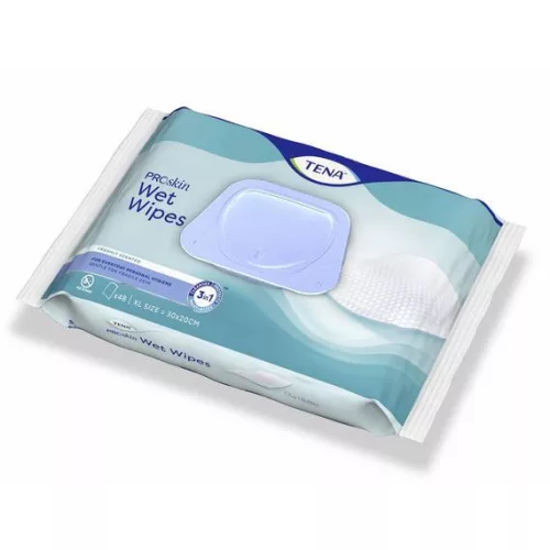 TENA Plastic Free Wet Wipes  - műanyagmentes nedves törlőkendő (48 db)