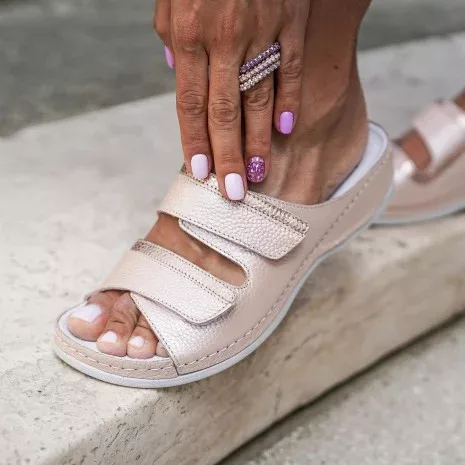 BATZ REA Peach NŐI BŐR PAPUCS 36-41