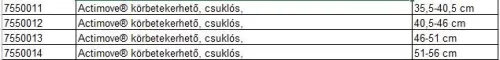 Actimove térdrögzítő L-es méret, körbetekerhető, párnás
