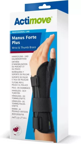 Actimove Manus Forte Plus csukló- és hüvelykujj-rögzítő, jobb, S/M