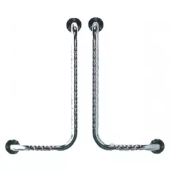 Derékszögű, króm fürdőszoba kapaszkodó