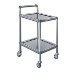 Műszerasztal rozsdamentes 2 polcos 60x40x80cm