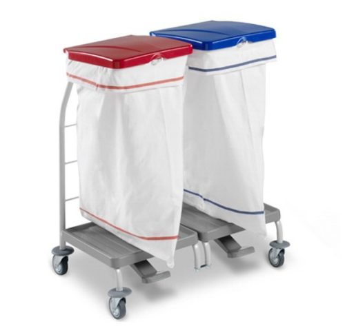 Szennyesgyűjtő kocsi 2 részes pedálos