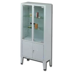   Műszer és gyógyszer szekrény fém 2-2 ajtós 75x38x169 cm