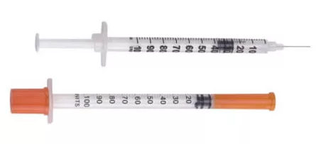 Inzulinos fecskendő 1 ml műanyag + tű inzulinos CHIRANA