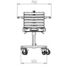 Tusoló szék INOX - mobil, állítható magasságú