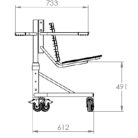 Tusoló szék INOX - mobil, állítható magasságú