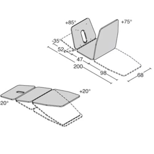 Vizsgálóágy-kezelőágy Trandelemburg kék – hidraulikus