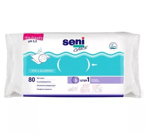 SENI CARE nedves törlőkendő 10/80 db