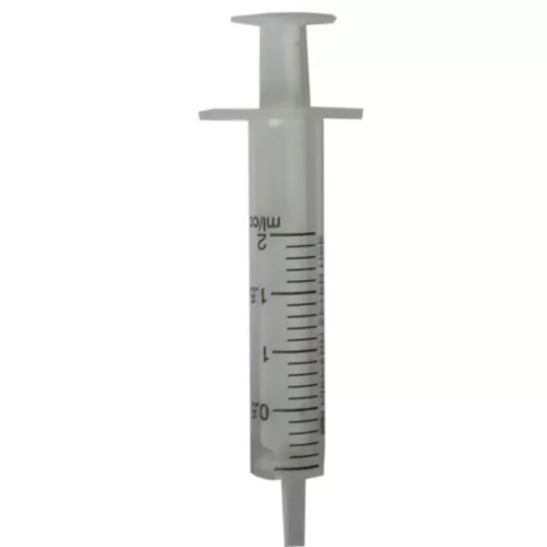 Fecskendő 2 ml műanyag, kétrészes, steril