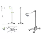 Lámpa orvosi kisműtős SATURNO LED 50.000 lux/1m  mobil állványos