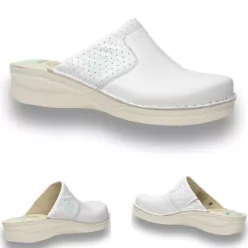 COMFORT női papucs 360 fehér géles sarokkal