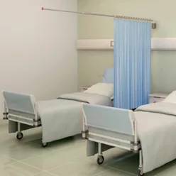 Kórtermi ágyelválasztó függőny  paraván teleszkópos