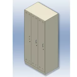 Öltözőszekrény 3 ajtós fa  900x600x1800 mm