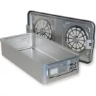 Asepta sterilizáló doboz 58x28x13,5 cm  szürke két szűrővel