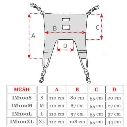 Betegemelő hám standard  fürdetésre is - Méret XL-es