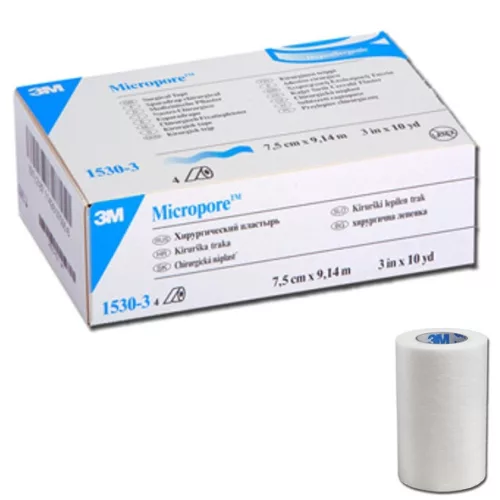 3M MICROPORE™ ragtapasz  7,5 cm x 9.14 m