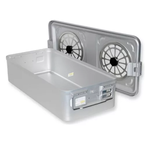 Asepta sterilizáló doboz 280x580x150 mm  szürke két szűrővel