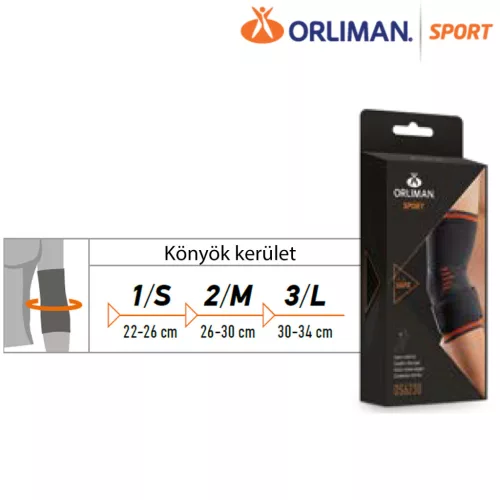 ORLIMAN SPORT elasztikus könyökszorító gél padokkal  PREMIUM - Méret 2-es/M