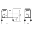 Higiéniai fürdető kocsi  930x500x1030mm