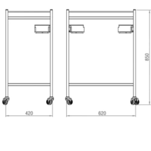 Kötöző kocsi rozsdamentes  420x620x850mm