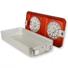 Sterilizációs doboz aluminium 58x28x10 cm  piros