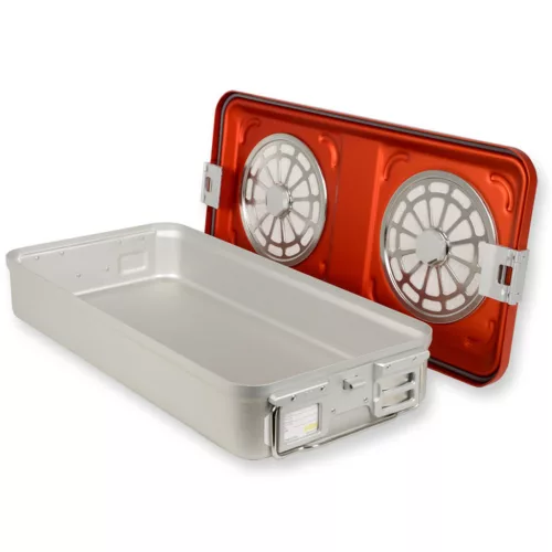 Sterilizációs doboz aluminium 58x28x10 cm  piros