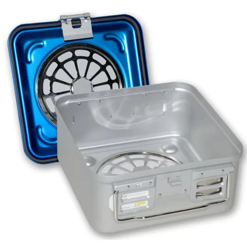 Sterilizáló doboz ASEPTA kék 28,5x28x13,5 cm  2 filterrel