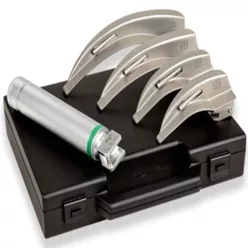   Laryngoscop szet GIMA GREEN F.O.LED ADULT SET 4 részes MCINTOSH 1234  2.5 V  18.000 lux