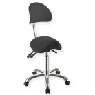 ERGONOMIKUS nyeregszék, görgős króm, gázrugós, fehér, gáttámlás