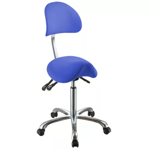 ERGONOMIKUS nyeregszék, görgős króm, gázrugós, fehér, gáttámlás - szín fekete