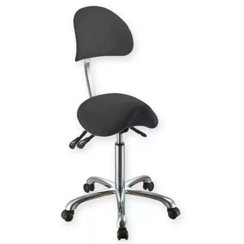 ERGONOMIKUS nyeregszék, görgős króm, gázrugós, fehér, gáttámlás - szín kék