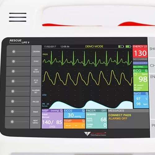Defibrillátor monitor RESCUE LIFE9 - Konfig TEMP+PM+NiBP