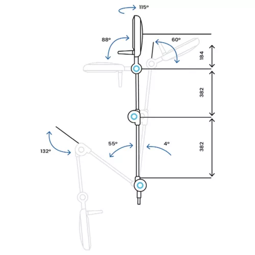PRIMALEDFIX 105000 lux LUX / 50cm orvosi vizsgáló lámpa  gurulós + hajlítható