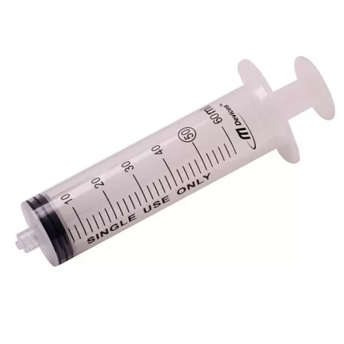 Fecskendő 60ml gumidugós  luerlock