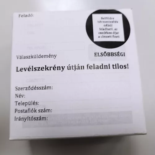 Széklettartály postai rendszer, 2 részes