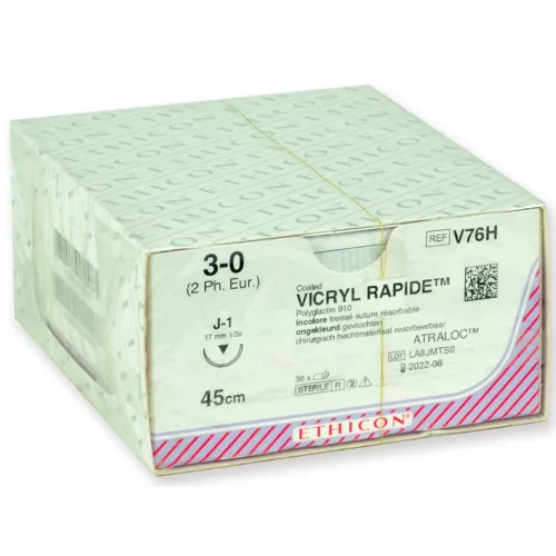 ETHICON VICRYL RAPID FELSZÍVÓDÓ VARRAT  átmérő 3/0 tű mm  fonott 36db