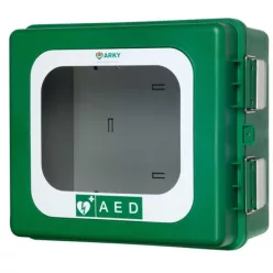 ARKYZÖLD defibrillátor fali kabin  kültéri  riasztóval