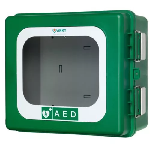 ARKYZÖLD defibrillátor fali kabin  kültéri  riasztóval