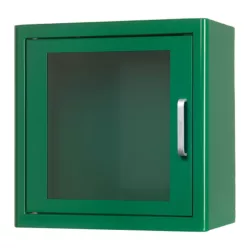 ARKY ZÖLD defibrillátor fali fém kabin RIASZTÓVAL