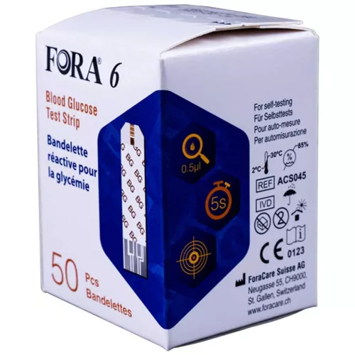 FORA 6hoz vércukor teszt 50 db
