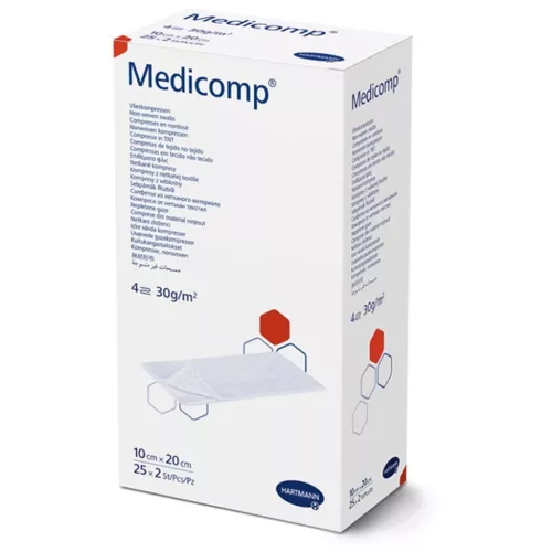 Medicomp flisz STERIL, 4 rétegű sebfedő 10x20cm 2db/csomag
