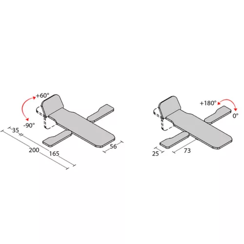 TILT POSEIDONE2 4 szekciós elektromos terápiás ágy 56x200cm  200kgig